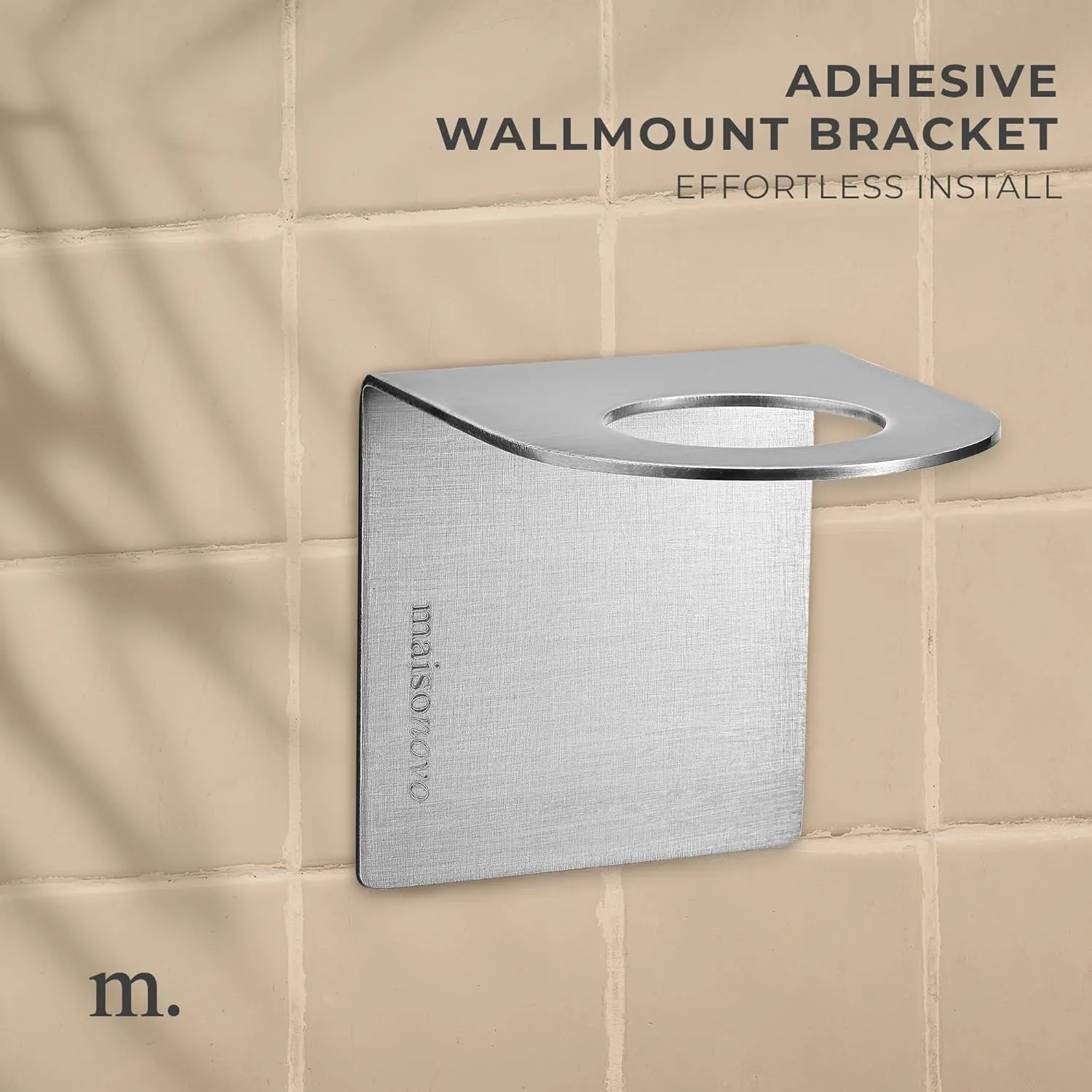 MaisoNovo Shampoo and Conditioner Dispenser - Shower Soap Dispenser Wall Mounted - 16.9 fl oz Set of 3 Clear Plastic Bottles White Bamboo Pump - Shampoo Dispenser, Shower Dispenser 3 Chamber No Drill