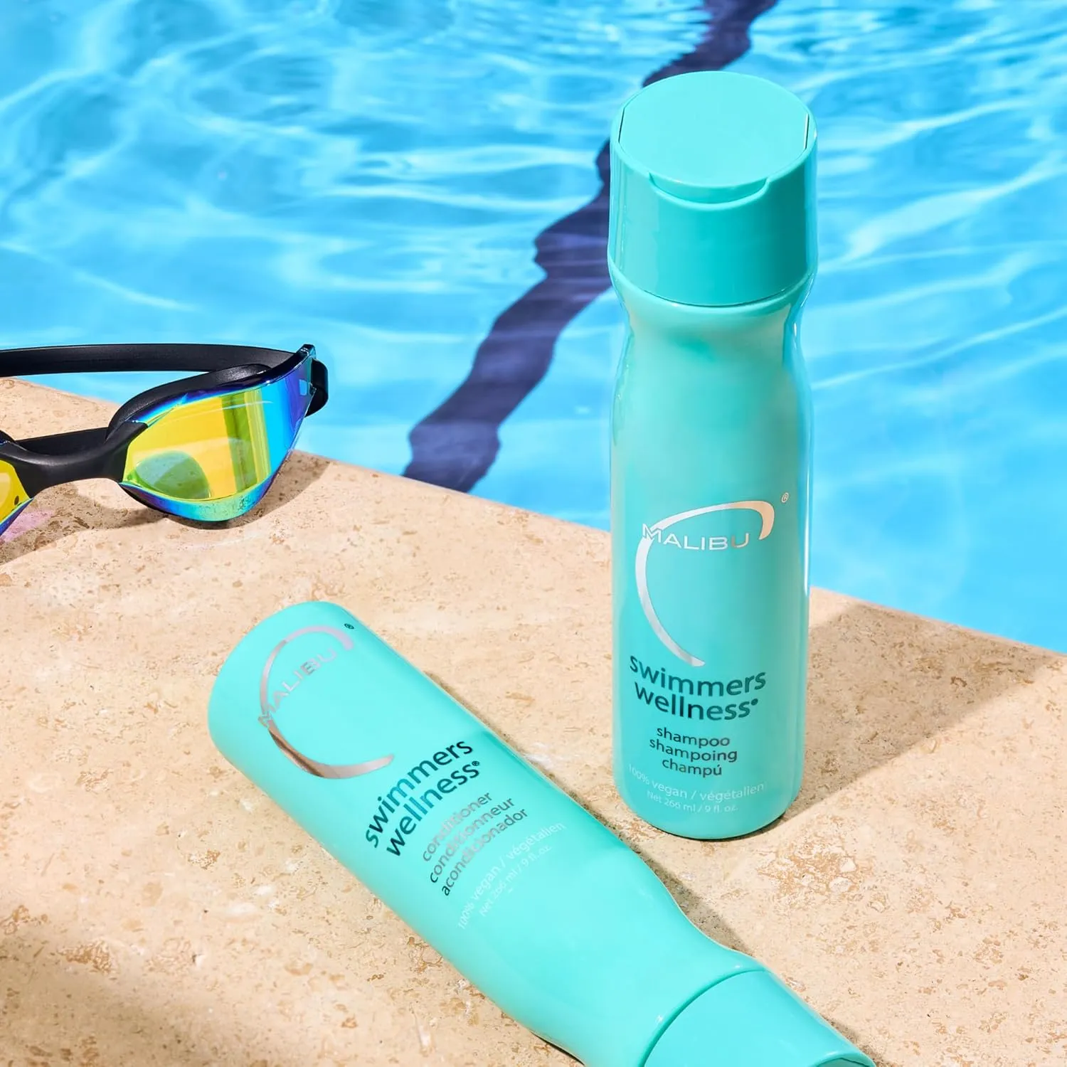 Malibu C Swimmers Wellness Conditioner - Moisturizing Conditioner for Swimmers - Strengthening Proteins Help Prevent Brittle, Dry Hair from Swimming