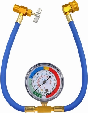 Mandark R134a Car AC Refrigerant Charge Hose Kit with Gauge, Vehicle 1/2'' Can Tap Dispensing Valve & Quick Coupler Charge Hose Set, Auto Accessories Universal for SUV, Sedan, Truck