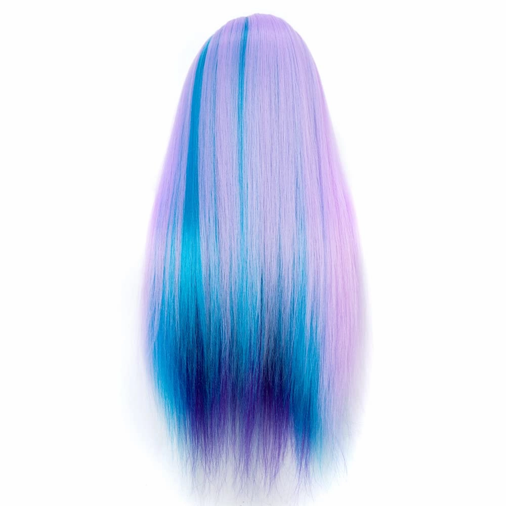 Mannequin Head with Hair 26" hair mannequin doll head styling manikin head Cosmetology Doll Head Multicolored Synthetic Fiber Hair（Table Clamp Stand Included)(Cherry Blossom four colors)