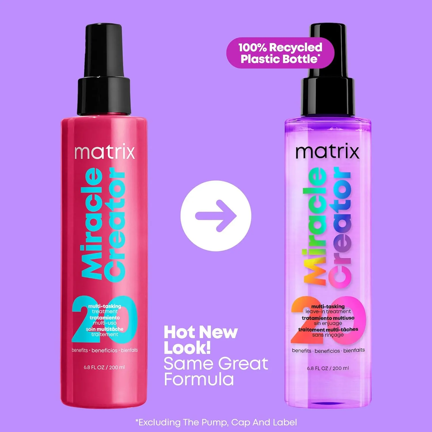 Matrix Miracle Creator Leave-In Conditioner Spray - Heat Protectant, Anti-Frizz, Moisturizing & Detangling, For Damaged Hair, Sulfate Free
