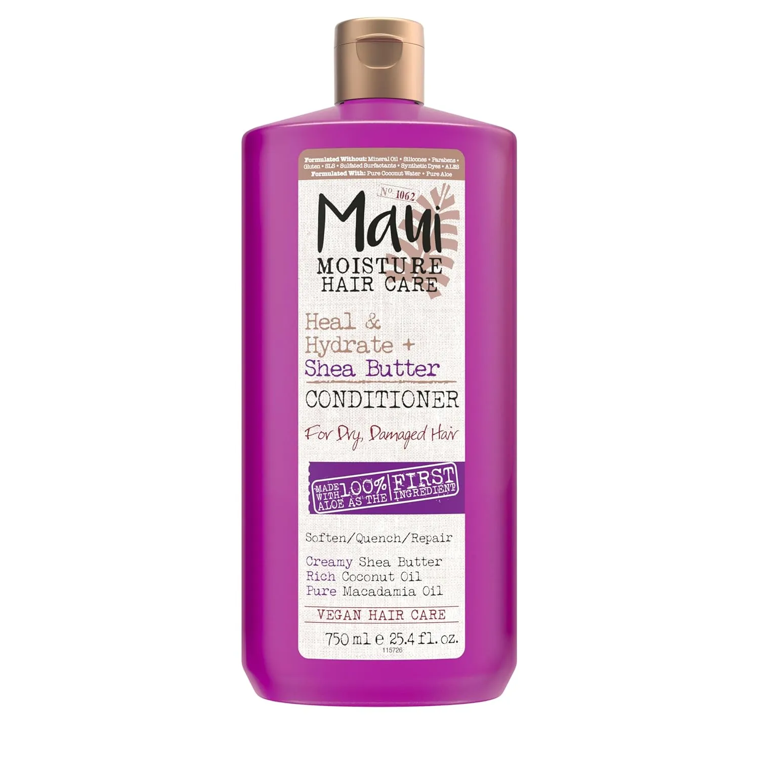 Maui Moisture Heal & Hydrate   Shea Butter Conditioner for Dry, Damaged Curls Helps Soften & Revive Curly & Coily Hair with Macadamia & Coconut Oils, Vegan & Silicone-Free, 13 fl. oz
