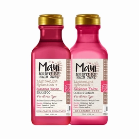 Maui Moisture Lightweight Hydrating Hibiscus Water Conditioner and Shampoo Set - No Sulfates, 13 fl oz