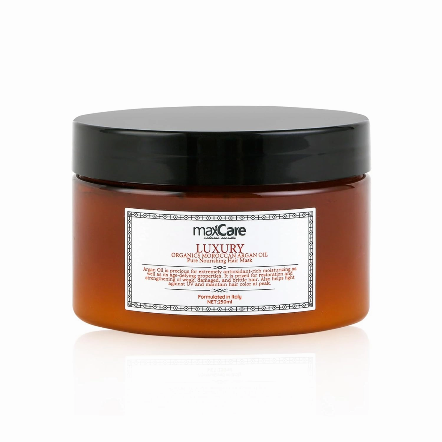 maxCare Argan Oil Hair Mask 250ml – Deep Conditioner for Dry Damaged Hair, Hydrating Repair Treatment, Sulfate-Free, Paraben-Free, for All Hair Types