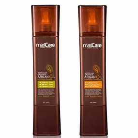 maxCare Argan Oil Shampoo and Conditioner Set, 2 x 260ml – Sulfate-Free, Paraben-Free, Keratin-Enriched, Moisture & Damage Repair