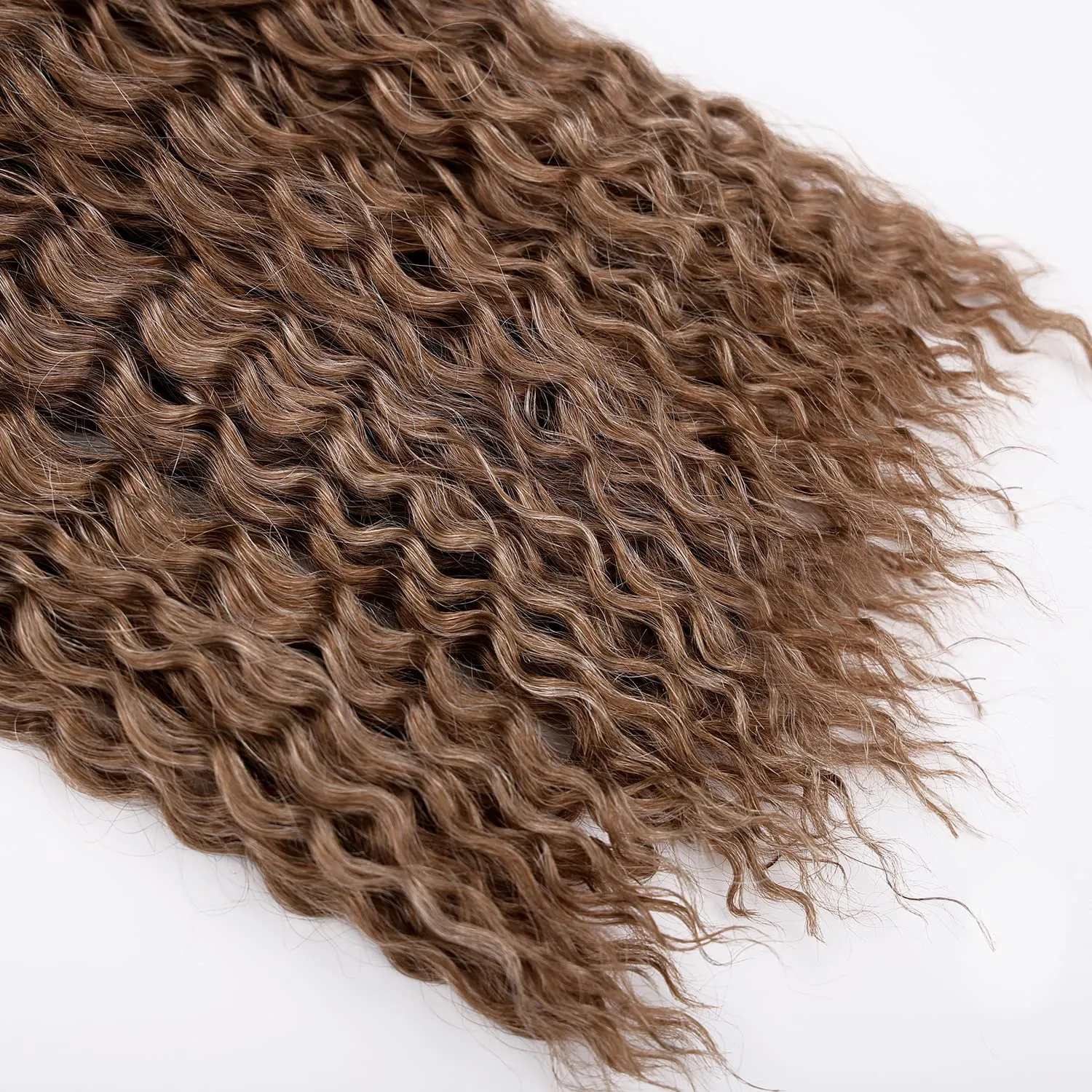 MAYSA Brown Curly Crochet Hair for Women Synthetic Wavy Crochet Hair 22 Inch 6Packs Ocean Wave Braiding Hair Extension #12Brown