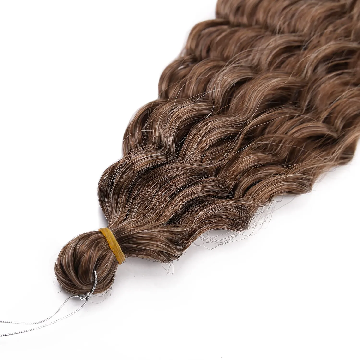 MAYSA Brown Curly Crochet Hair for Women Synthetic Wavy Crochet Hair 22 Inch 6Packs Ocean Wave Braiding Hair Extension #12Brown