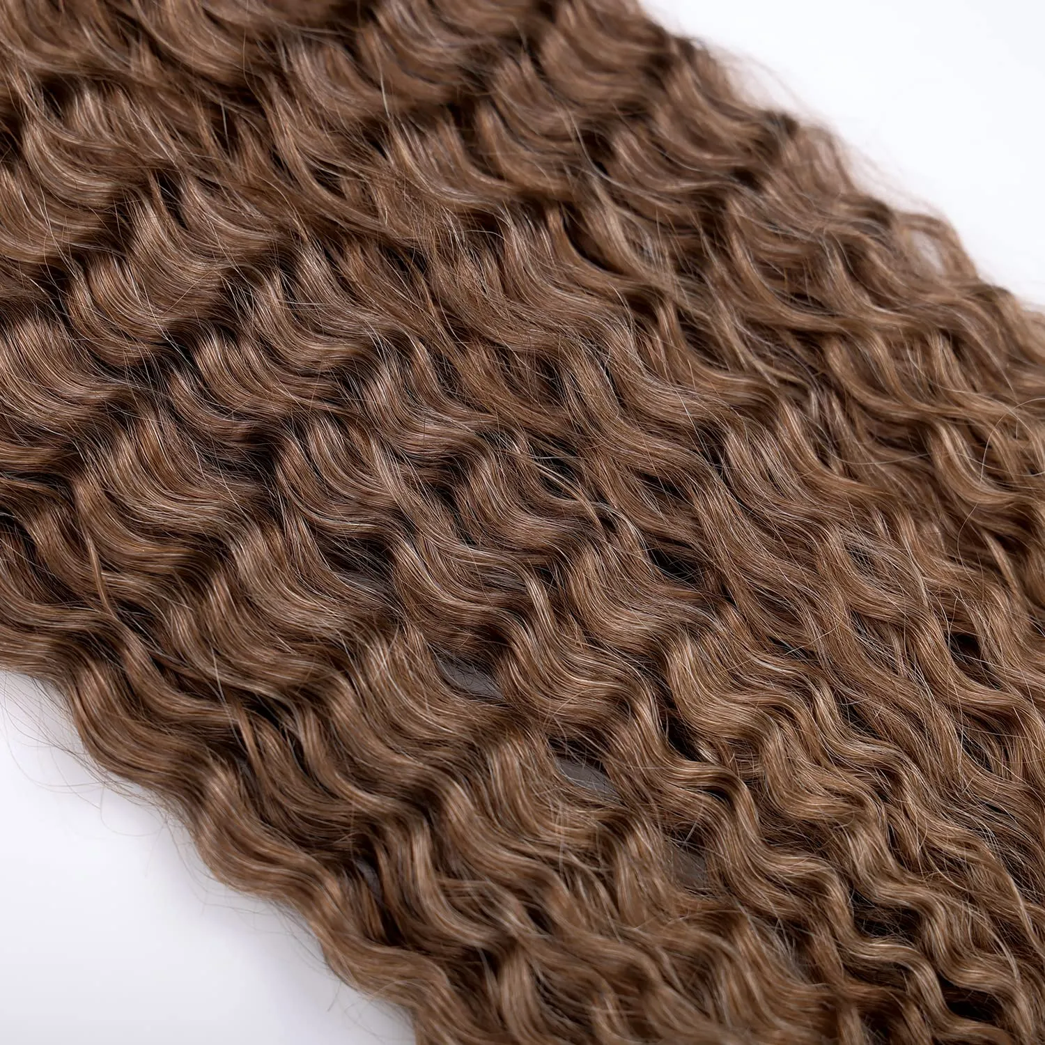 MAYSA Brown Curly Crochet Hair for Women Synthetic Wavy Crochet Hair 22 Inch 6Packs Ocean Wave Braiding Hair Extension #12Brown