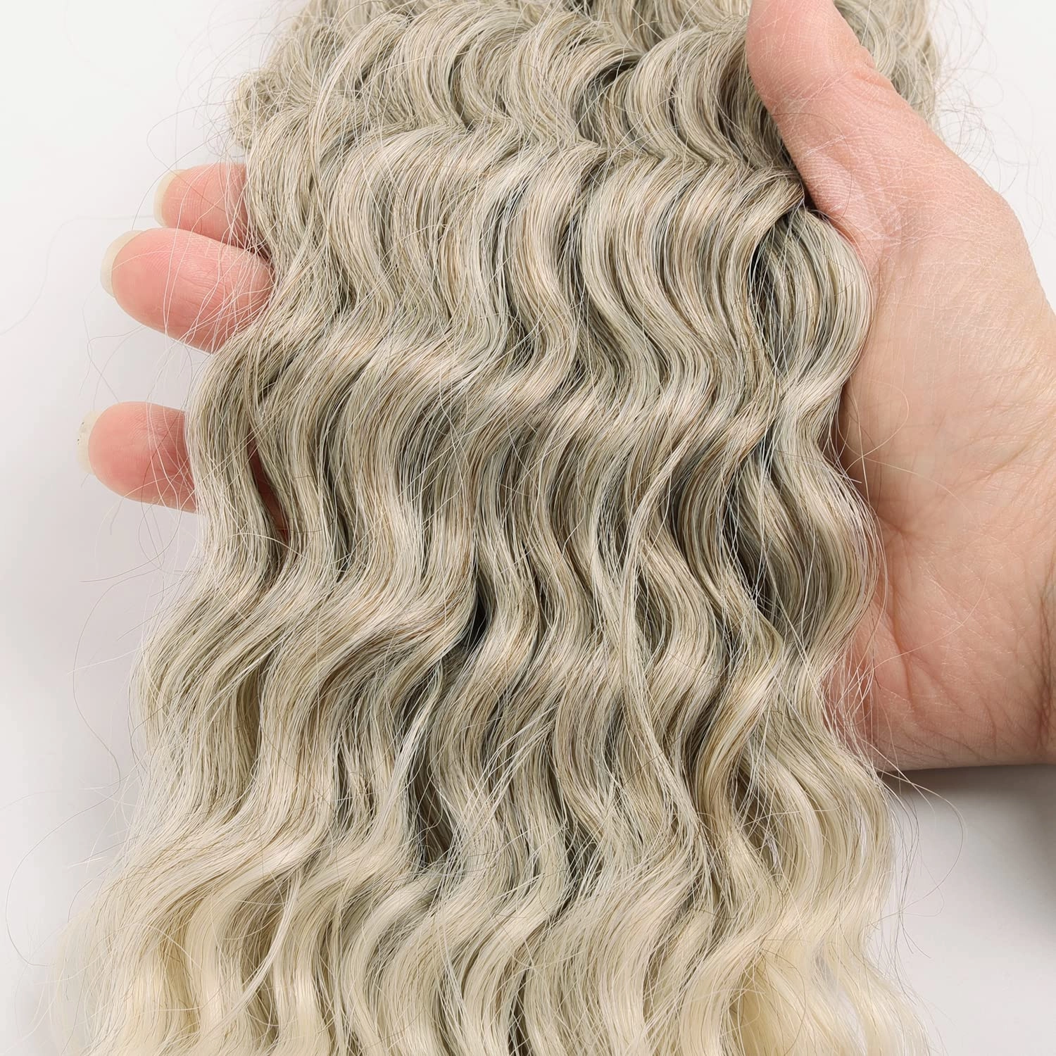 MAYSA Ocean Wave Crochet Hair Extensions, Cyan Brown Curly Braiding Crochet Hair, 22 Inch 6Packs Ombre Crochet Hair Extensions for Women #10/60