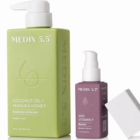 Medix 5.5 Coconut Oil   Manuka Honey Moisturizing Body Cream   20% Vitamin F Hydrating Serum Set