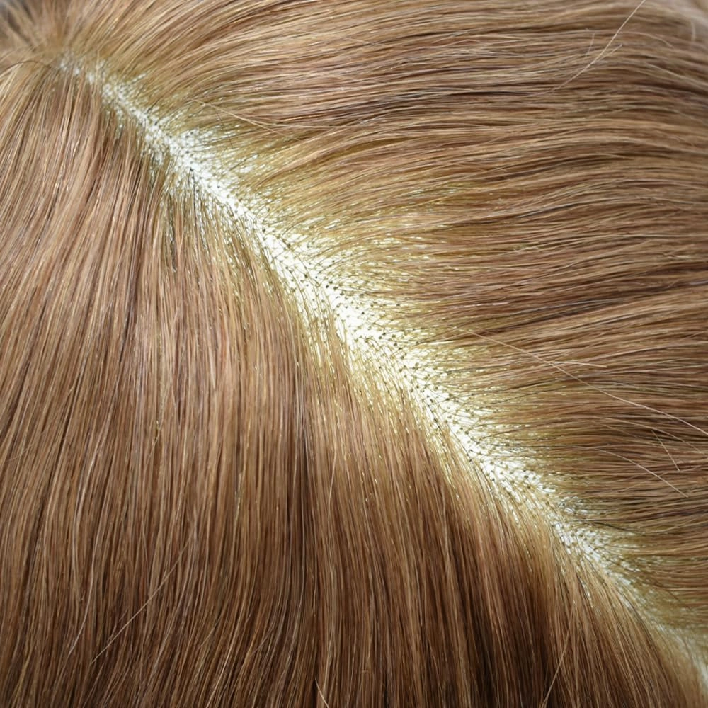 Mens Toupee Hair Piece French Lace Toupee For Men Hair Replacement System For Men Hairpiece Natural Hairline 7X9#17R BROWN/BLONDE MIX WARM TONE