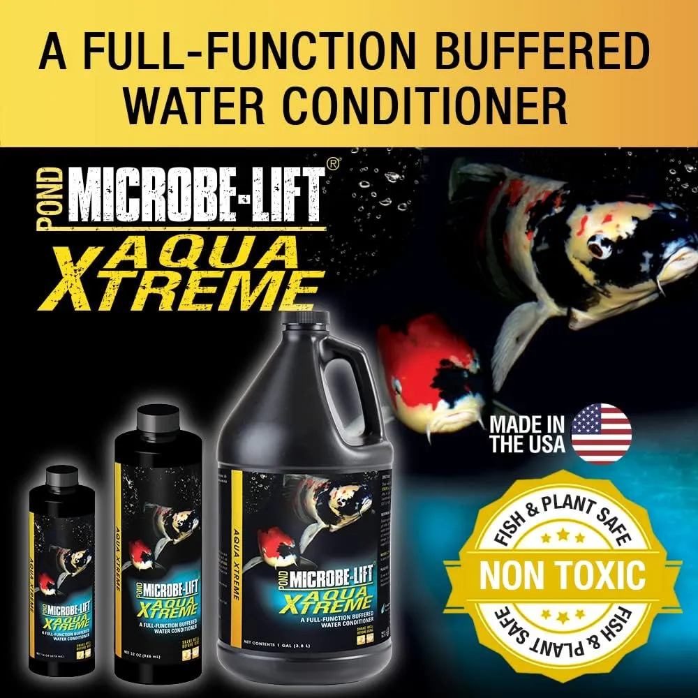 Microbe Lift XTPG1 Xtreme Water Conditioner Treatment for Ponds and Outdoor Water Gardens, Safe for Live Koi Fish, Plant Life, and Décor, 1 Gallon