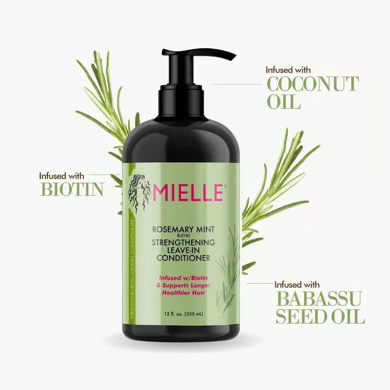 Mielle Organic - Rosemary Mint Leave-In Conditioner | Moisturizing | All Hair Types | Pump Bottle | 12oz