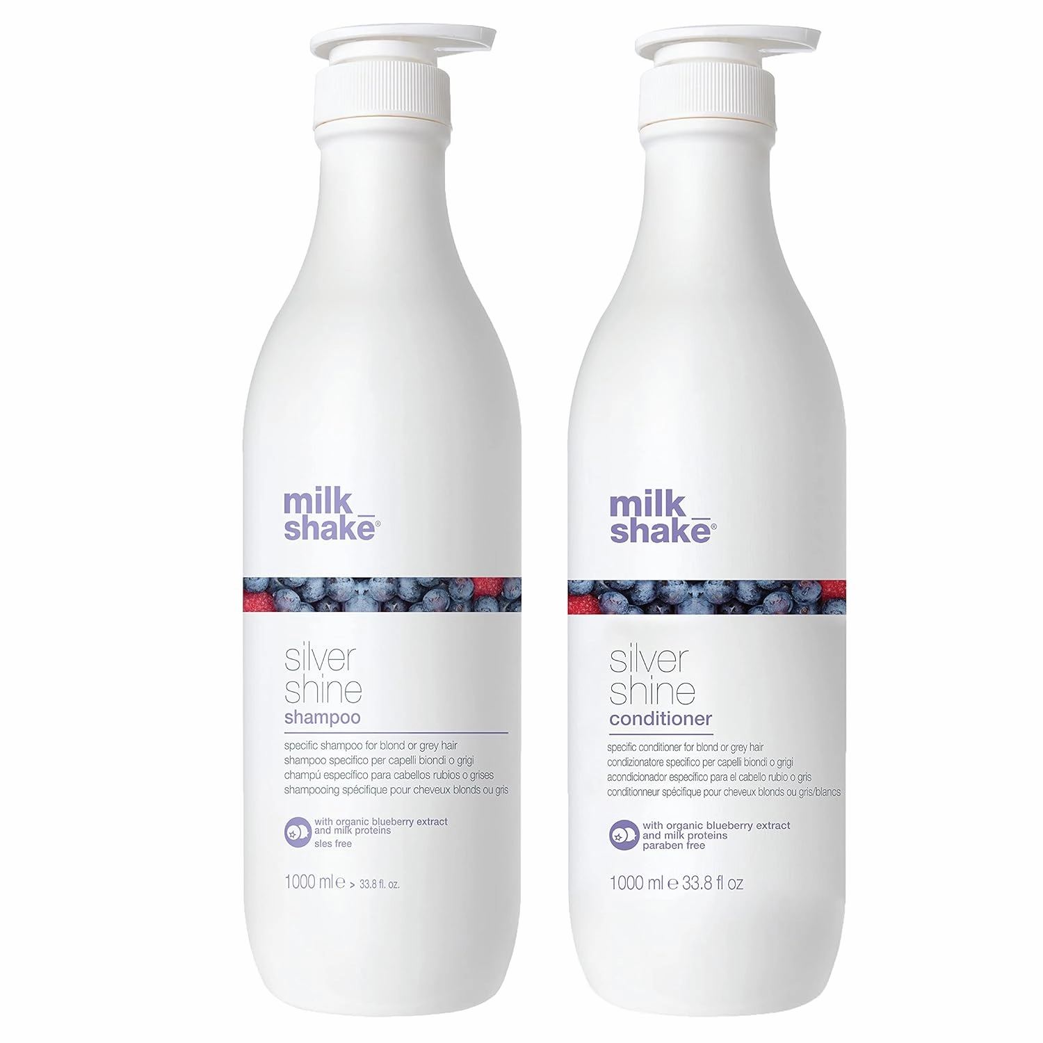 Milk_Shake Silver Shine Shampoo 1000mL and Conditioner 1000mL Bundle