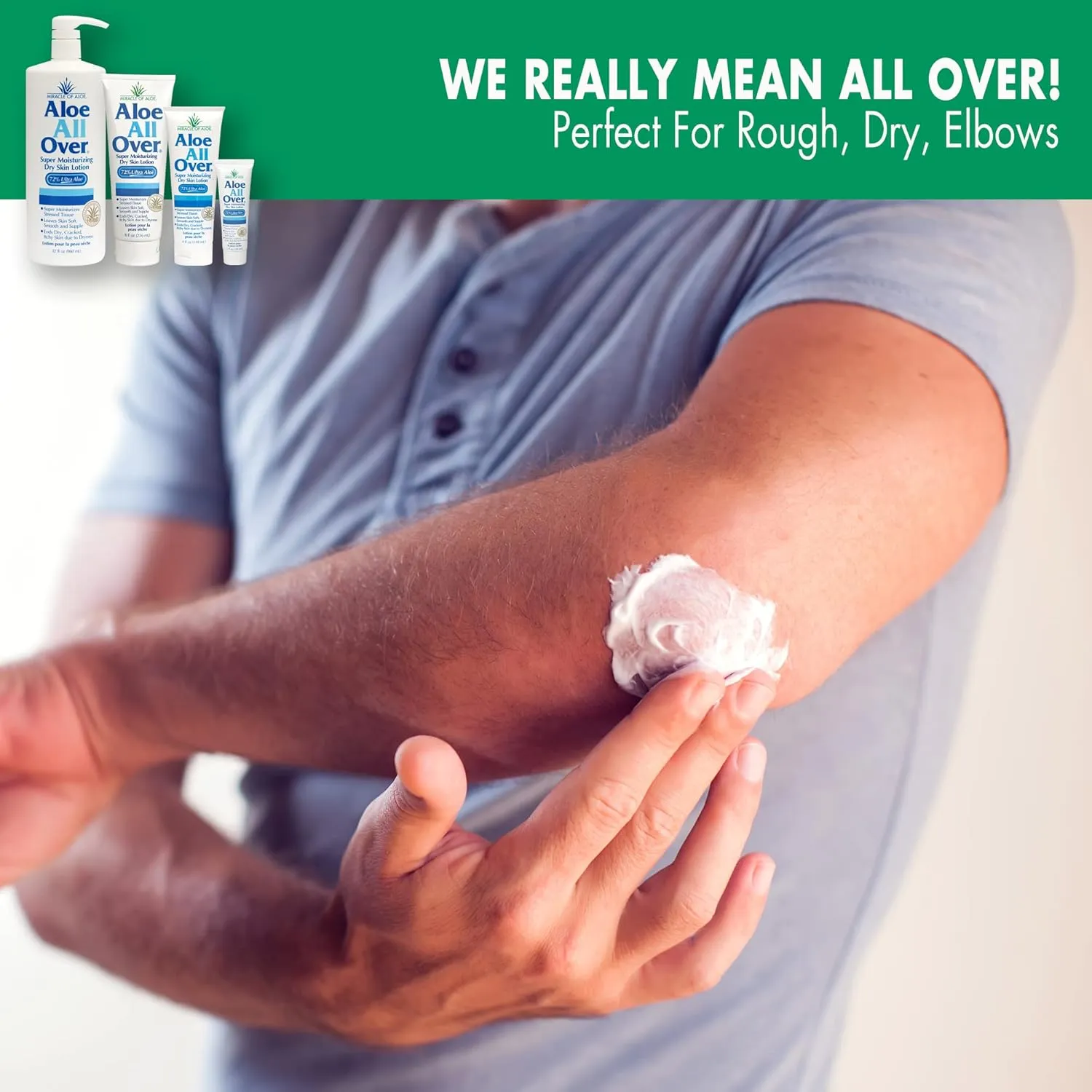 Miracle of Aloe Aloe All Over Super Moisturizing Dry Skin Lotion 32 oz - Made with 72% UltraAloe Aloe Vera Gel. Safe for Everyone: Men, Women, Kids. Restores Dry Skin Fast