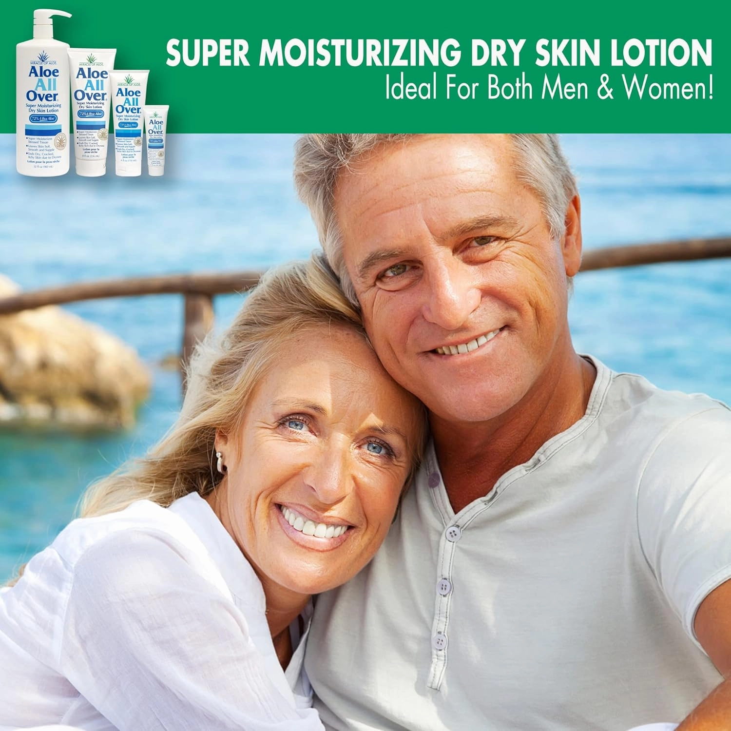 Miracle of Aloe’s Aloe All Over Super Moisturizing Dry Skin Lotion (2-Pack, 4 oz) - Made with 72% UltraAloe Aloe Vera Gel. Safe for Everyone: Men, Women, Kids. Ends Flaking and Restores Dry Skin Fast