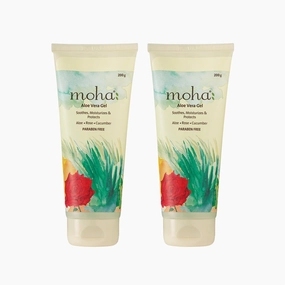 Moha': Aloe Vera Gel Enriched With Rose & Cucumber Pure & Natural Face Gel Helps in Healing of Skin,helps to hydrate and nourish all kinds of skin - 200 gm (Pack of 2)