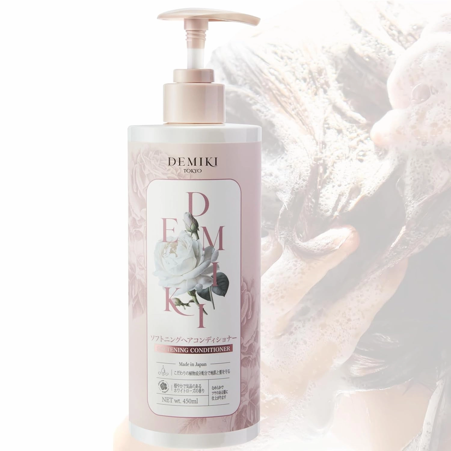 Moisturizing Conditioner, Strengthening and Color Safe | Japanese Conditioner for Women, Organic Rose Scent | Paraben & Sulfate-Free | Anti-Dandruff, Repair & Hydration | Cruelty-Free, 16oz