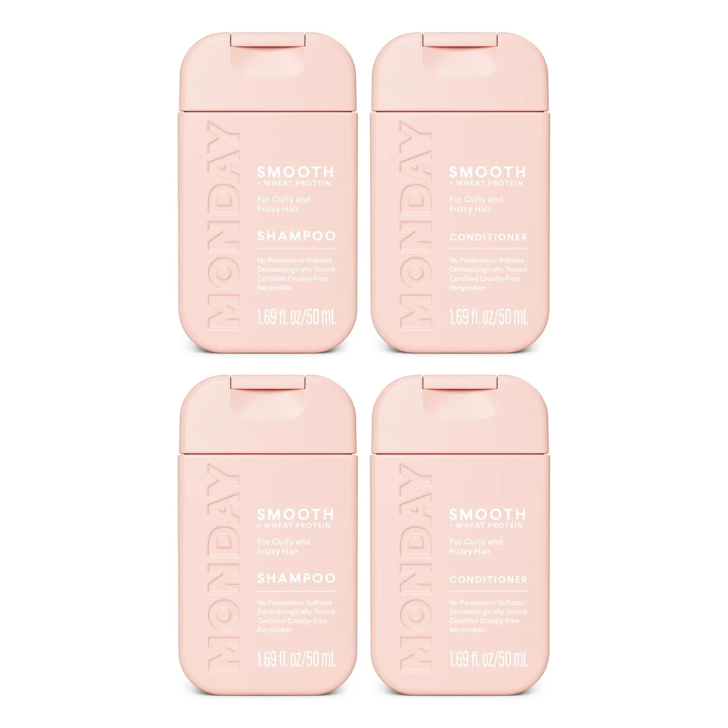 Monday Haircare Smooth Shampoo & Conditioner Travel Pack -50ML Travel Kit (2 x Shampoo,2 x Conditioner)
