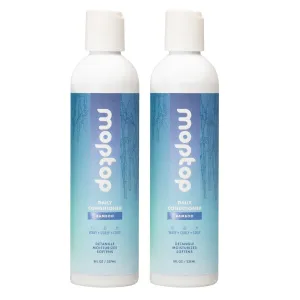 MopTop Daily Curly Hair Conditioner – Hair Moisturizer to Restore Dry, Damaged Hair & Reduce Frizz, Sulfate & Paraben Free Hair Care for All Hair Types – Wavy, Curly, Coily (Bamboo, 2pk)