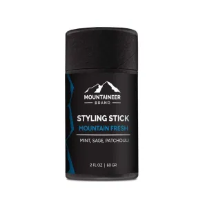Mountaineer Brand Styling Stick | 100% Natural Beard Conditioner for Men | Hydrate, Tame Wiry Hair | Firm Hold for Easy Styling | Cool and Invigorating Mountain Fresh Scent 2oz