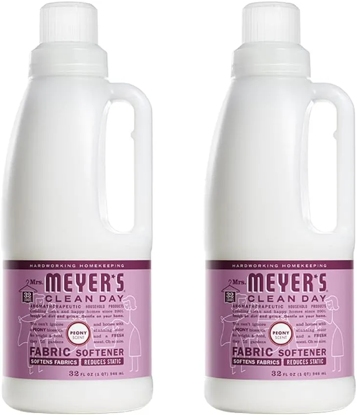 Mrs. Meyer’s Clean Day Liquid Fabric Softener, Peony Scent, 32 OZ. (2 Pack)