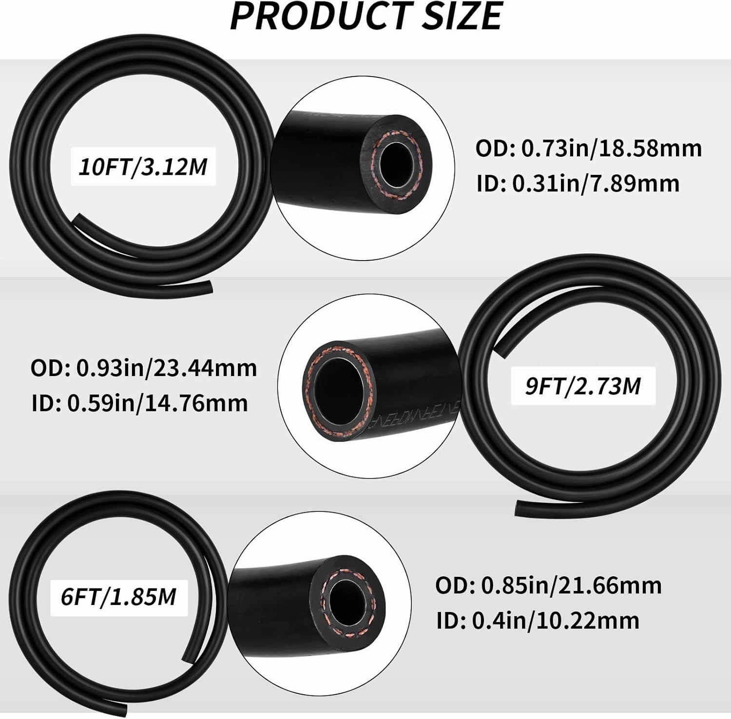 MuHize Automotive A/C Hose & Fitting Kit, Universal A/C Air Conditioning Extended Length Hoses,Includes #6#8#10 AC Hoses and #6#8#10 AC Fittings