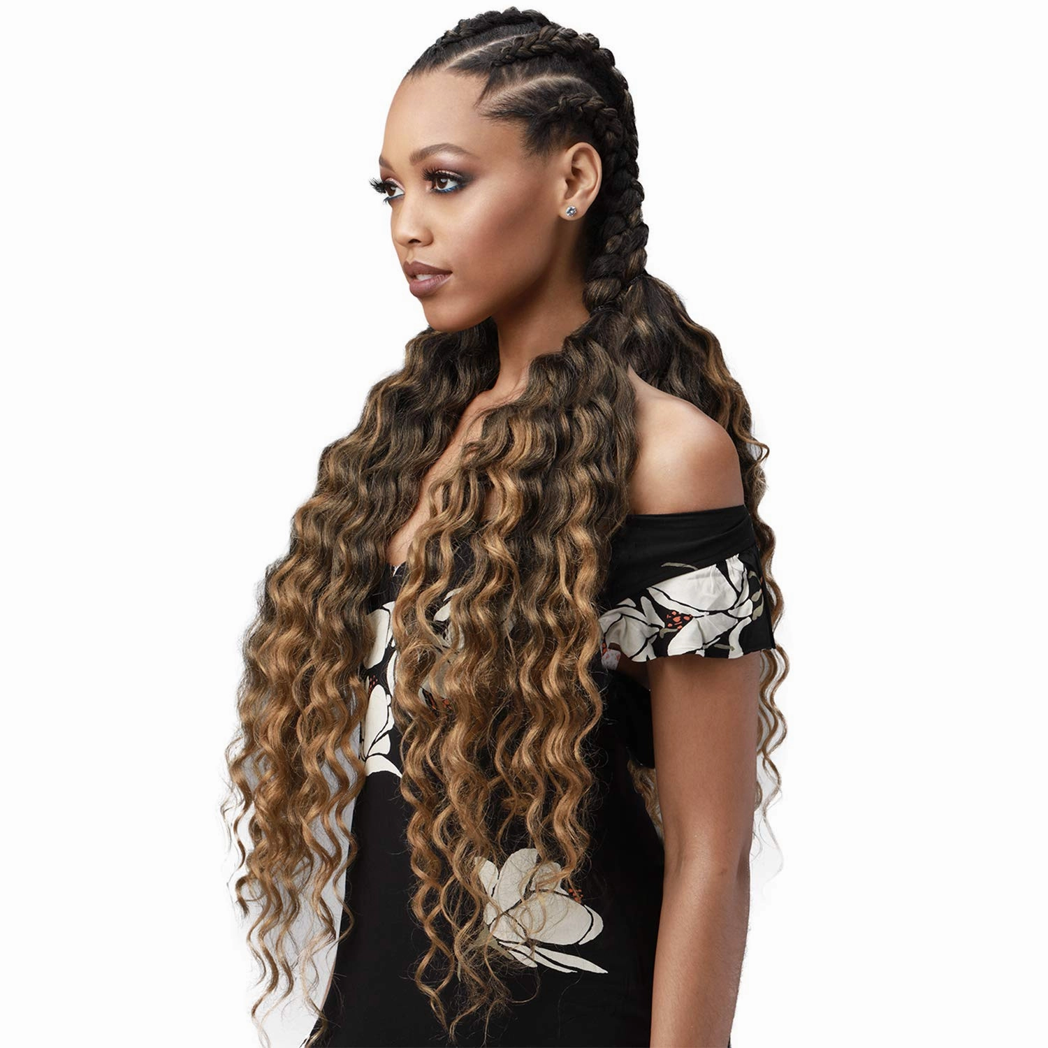MULTI PACK DEALS! Bobbi Boss Synthetic Hair Braids Pre-Feathered 3X King Tips Ocean Wave 28" (3-PACK, T1B/27)