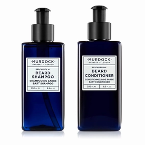 Murdock London Beard Shampoo & Conditioner Bundle Set | Sulphate Free & Wash-Out Formula for All Hair Types | Made in England | 2 x 8.5 oz