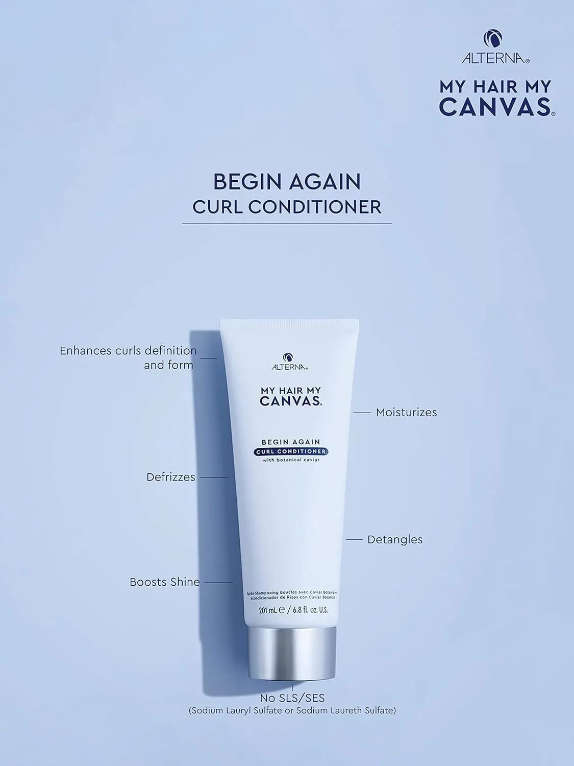 My Hair. My Canvas. Begin Again Vegan Curl Enhancing Conditioner for Curly, Wavy, and Coily Hair