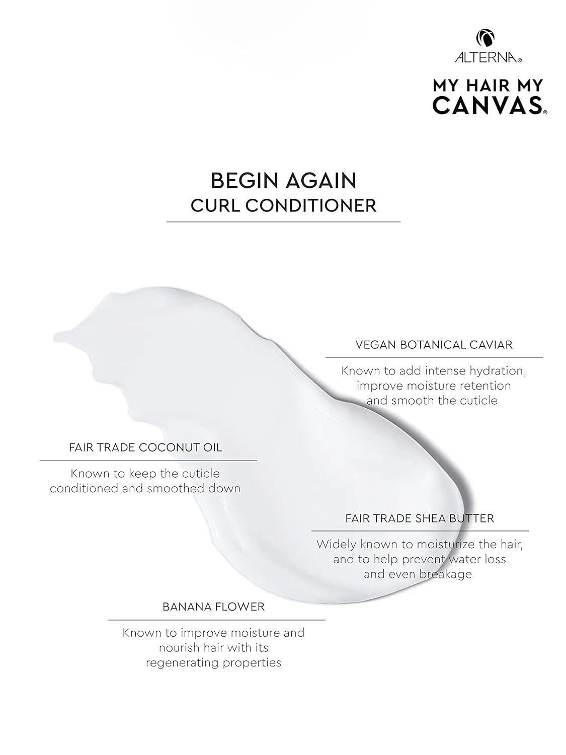 My Hair. My Canvas. Begin Again Vegan Curl Enhancing Conditioner for Curly, Wavy, and Coily Hair