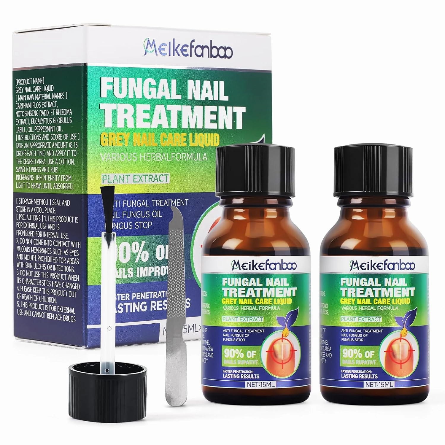 Nail Care Solution with Tea Tree Oil for Nails – Fast-Absorbing, Hydrating Nail Serum for Fingernails & Toenails – Botanical Herbal Formula Supports Healthy-Looking Nails – 0.50 Fl Oz (2 Pack)