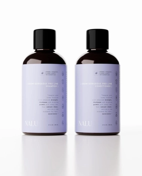 NALU Organic Grow Gorgeous Pro Line Hair Growth Activator Shampoo and Conditioner Set – Nourish, Strengthen & Promote Thicker, Fuller Hair. 8 Fl Oz Each.