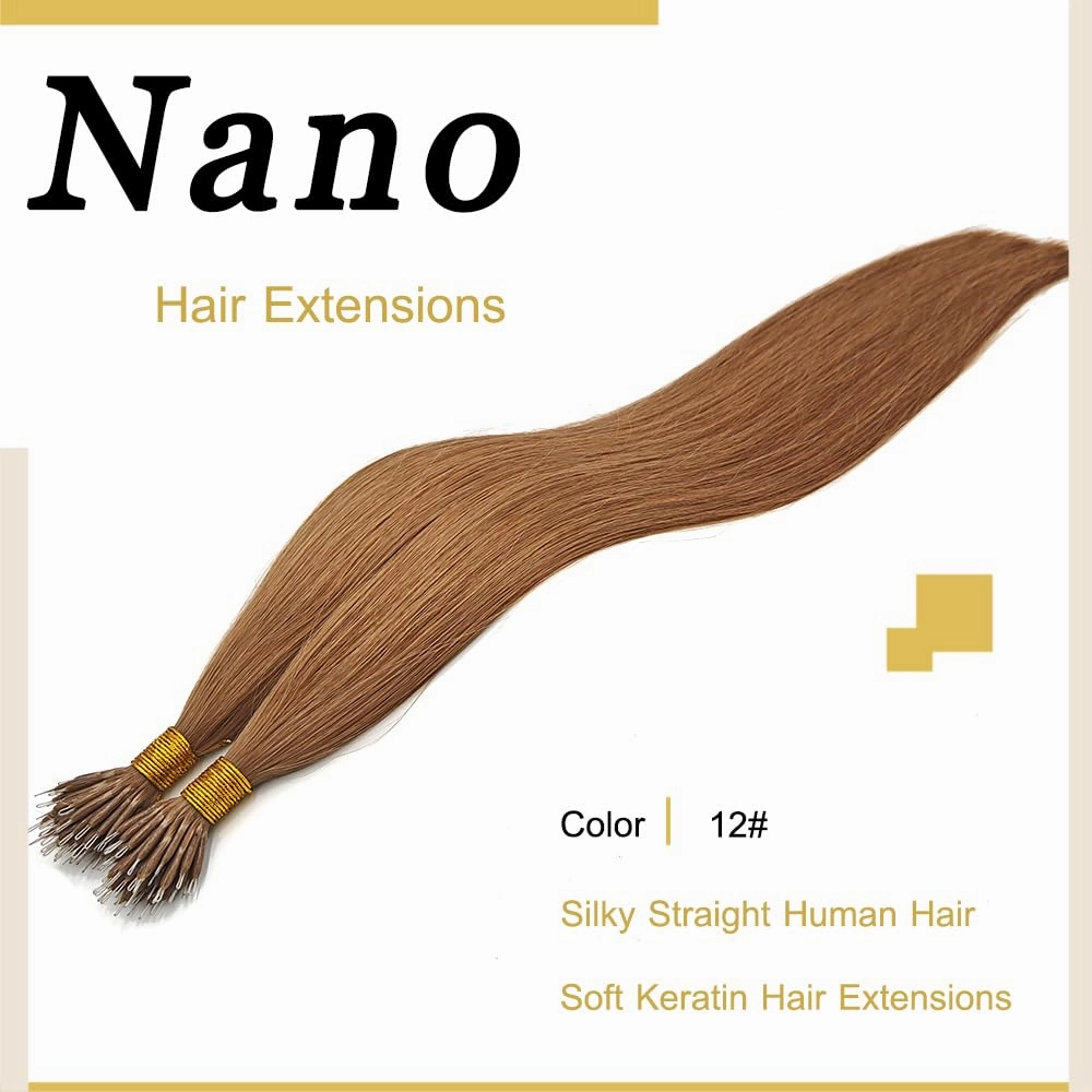 Nano Bead Hair Extensions Nano Ring Hair Extensions Real Human Hair Remy Quality Nano Tip Human Hair Extension