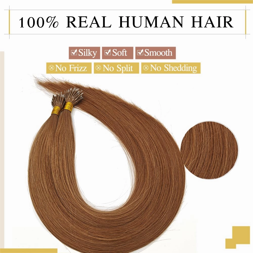 Nano Bead Hair Extensions Nano Ring Hair Extensions Real Human Hair Remy Quality Nano Tip Human Hair Extension
