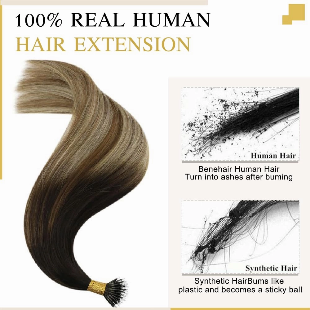 Nano Bead Hair Extensions Nano Ring Hair Extensions Real Human Hair Remy Quality Nano Tip Human Hair Extension