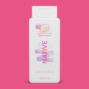 Native Body Wash Contains Naturally Derived Ingredients | For Women & Men, Sulfate, Paraben, & Dye Free Leaving Skin Soft and Hydrating | Piece of Cake 18 oz - 2 Pk