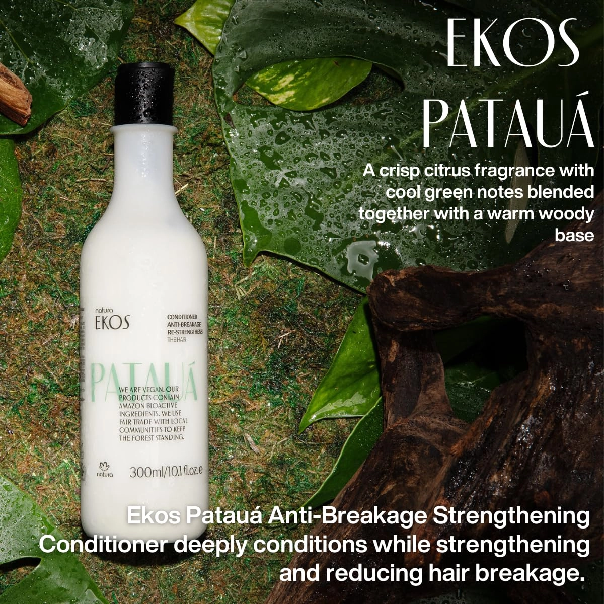 natura - Ekos Patauá Hair Anti-Breakage Re-Strengthening Conditioner Refill - Hair Loss - Fortify Roots, Strands - Vegan Hair Care - Brazilian Beauty Secrets - Personal, Self Care - 10.1 fl oz (300ml)
