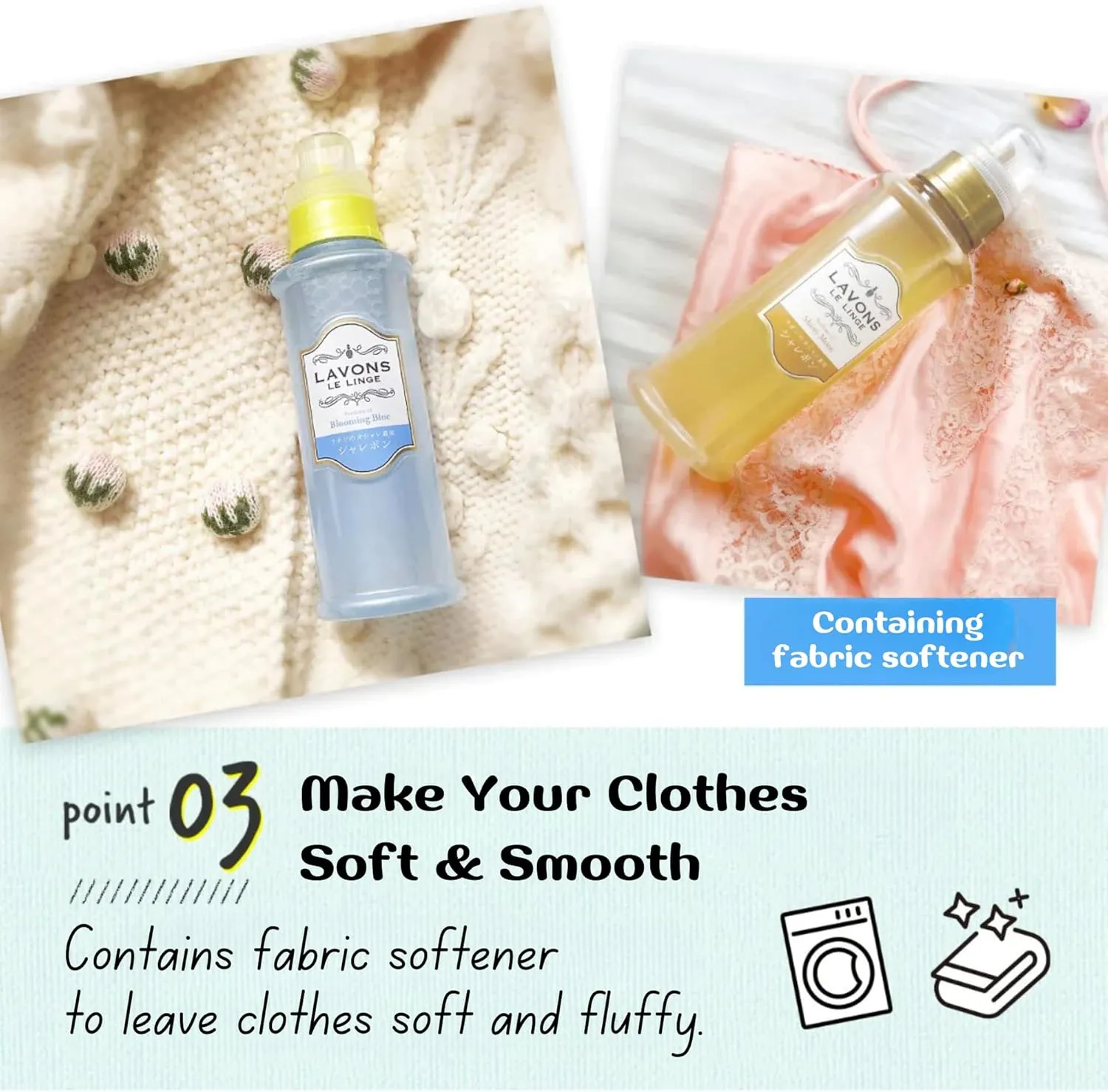 Natural Fabric Conditioner for Sensitive Skin, Plant-Based Laundry Softener for Baby & Pet, Reduces Fabric Wrinkles, Long-Lasting Scent & Odor Control from Japan, FRENCH MACARON, 20.3 Fl Oz