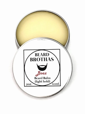 Natural Beard Balm Conditioner - All-Natural Formula with Jojoba Oil and Shea Butter for a Soft, Healthy, and Manageable Beard - Great for Men with Coarse or Unruly Hair - 2 oz. Boaz Scent.