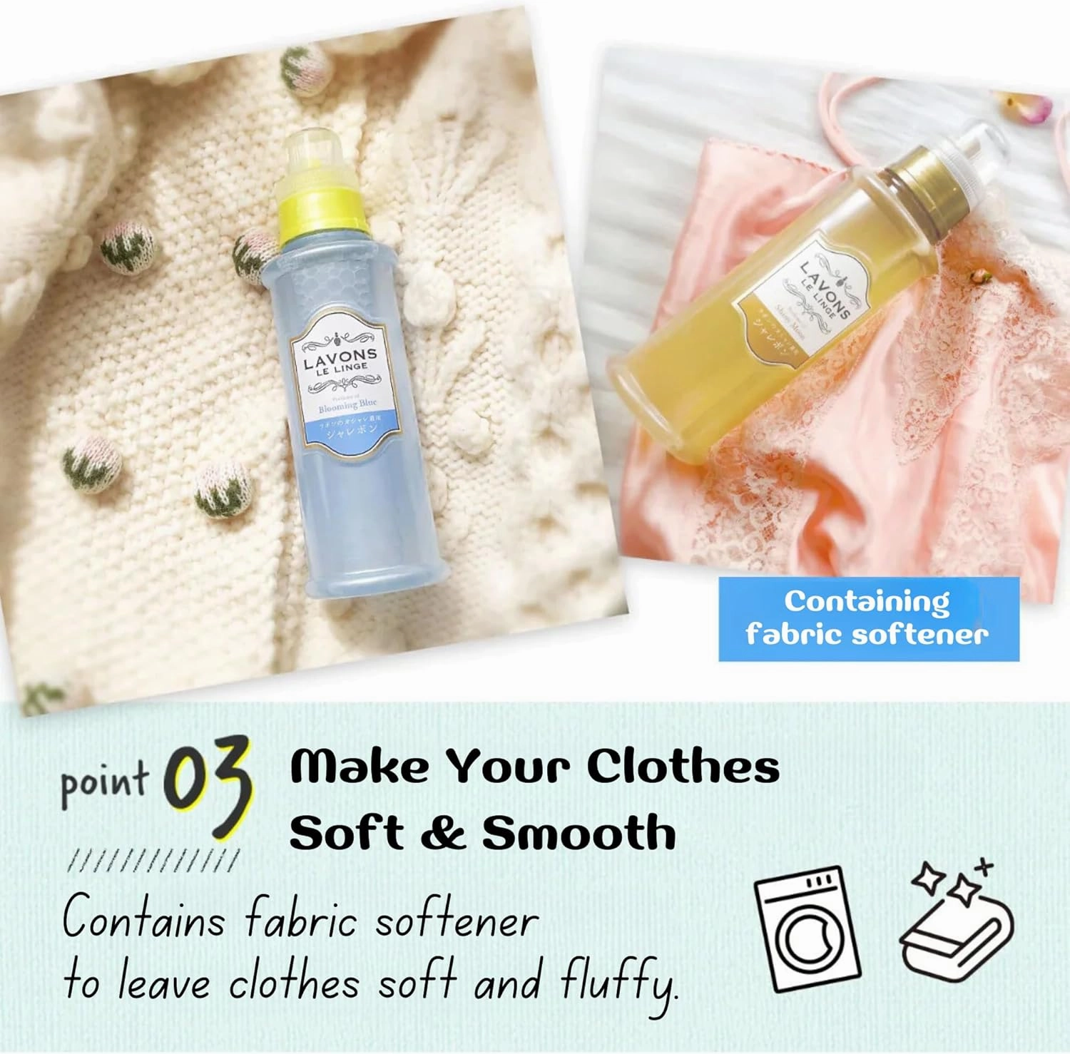 Natural Fabric Conditioner for Sensitive Skin, Plant-Based Laundry Softener for Baby & Pet, Reduces Fabric Wrinkles, Long-Lasting Scent & Odor Control from Japan, FRENCH MACARON, 20.3 Fl Oz