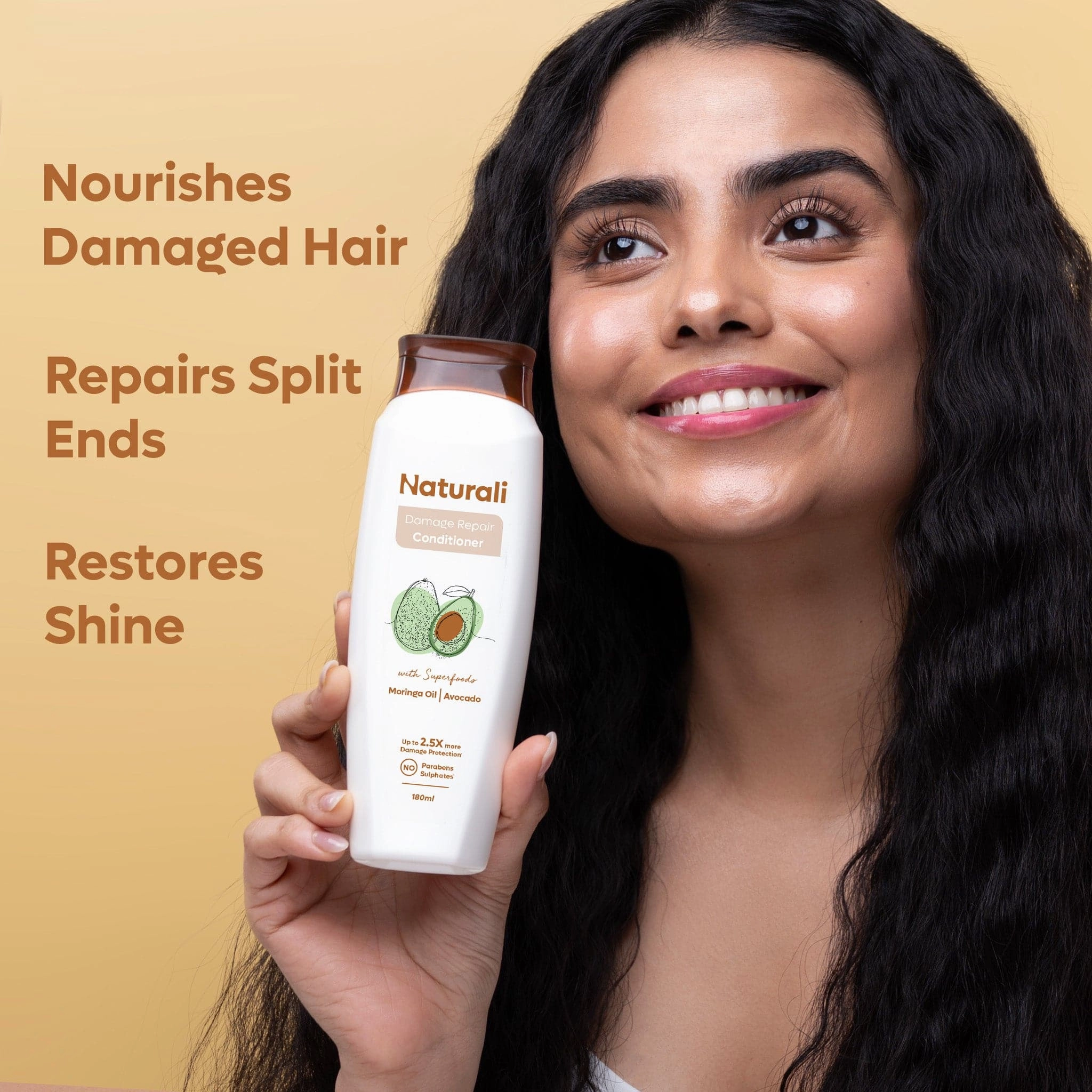 Naturali Damage Repair Conditioner for Split Ends & Breakage with Avocado & Moringa Oil