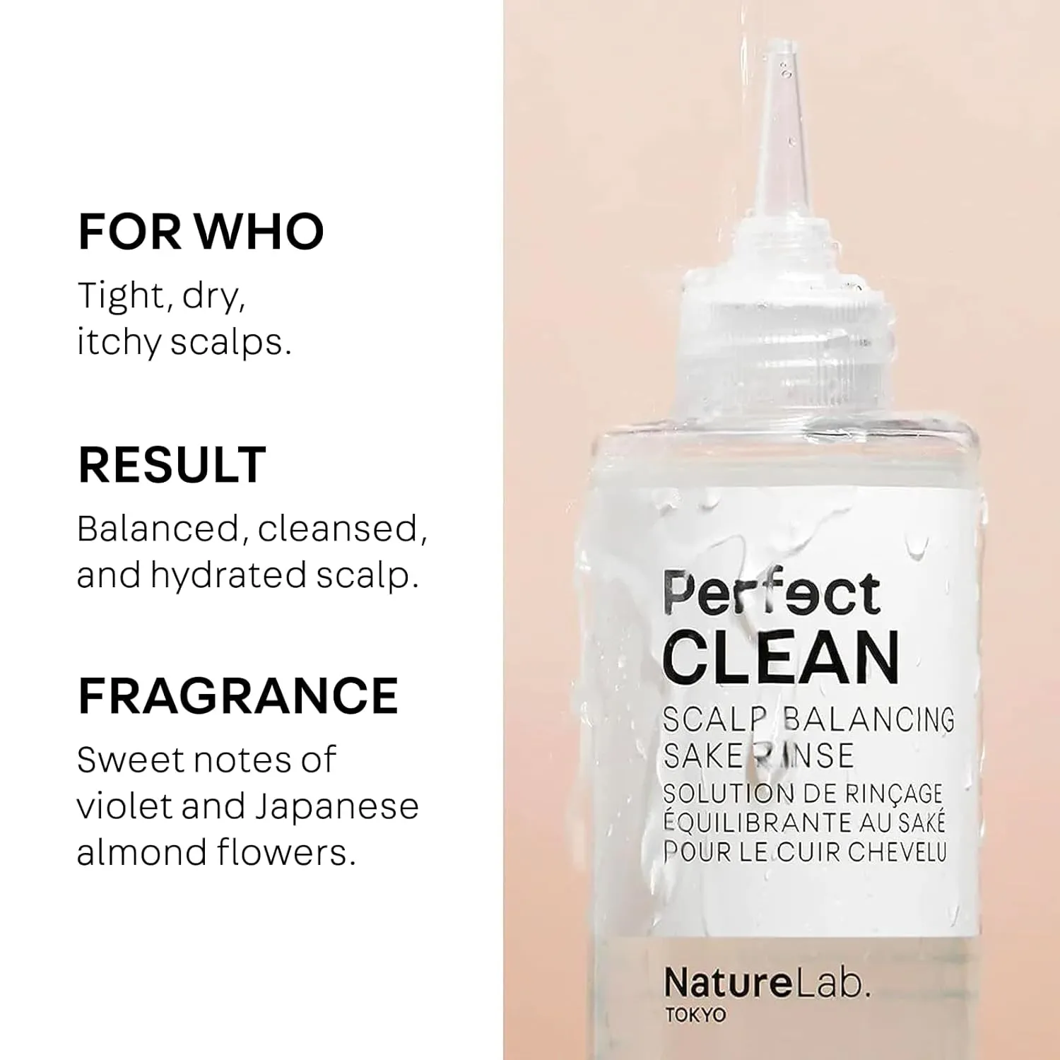 NATURELAB. TOKYO Perfect Clean Scalp Balancing Sake Rinse: Removing Product Build-Up and Impurities for Optimal Scalp Health | 6.7 FL OZ / 200 ML