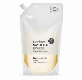 NATURELAB. TOKYO Perfect Smooth Shampoo: Eco-Friendly Refill Pouch: Weightless Frizz Control for Smoother, Healthier Hair and Scalp I 22.9 FL OZ / 680ml
