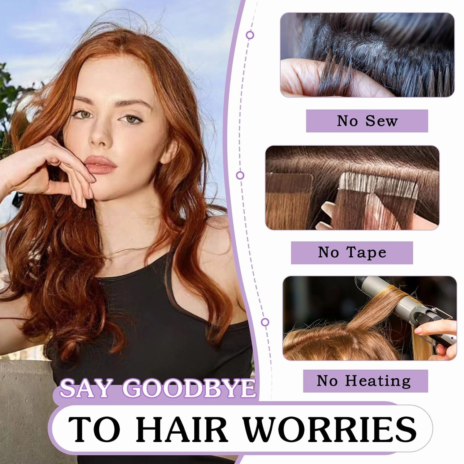 NAYOO 4PCS Clip in Hair Extensions Long Wavy Curly Synthetic Thick Hairpieces Auburn for Women with Fiber Double Weft Hair Full Head（16 Inch, Auburn）