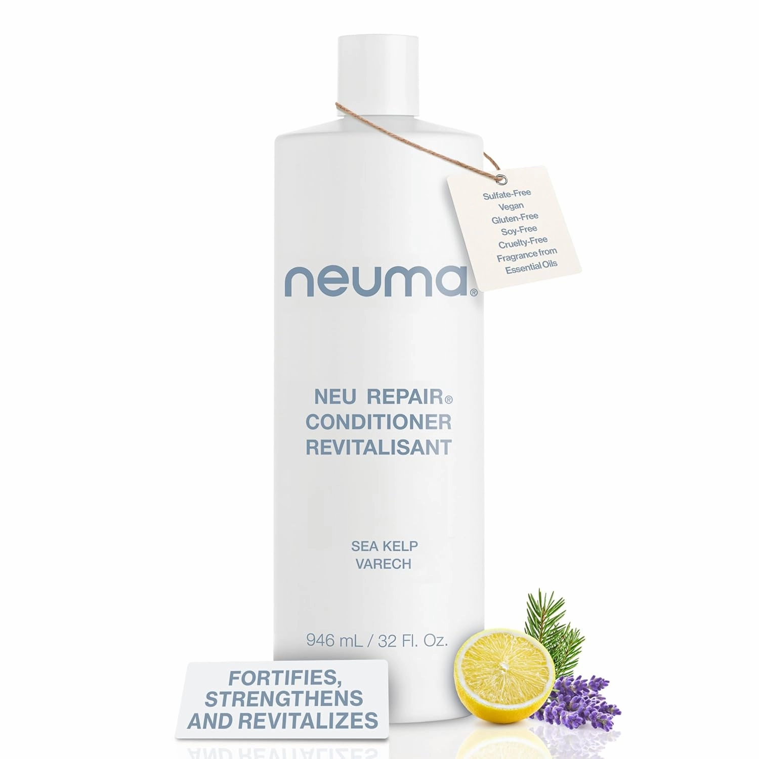 Neuma Neu Repair Conditioner - Protein Hair Treatment for Damaged Hair, Strengthens, Moisturizes, and Reduces Breakage Lemon, Lavender and Fir Needle Scent
