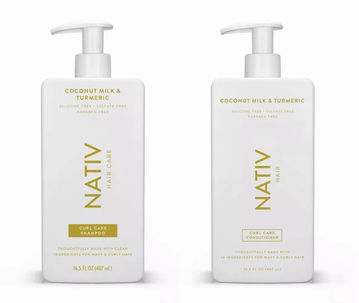 New Limited Edition Collection Shampoo and Conditioner Set By N.a.t.i.v.e - 16.5 FL OZ each, (2) bottels (1) Shampoo and (1) Conditioner (Coconut Milk & Turmeric)