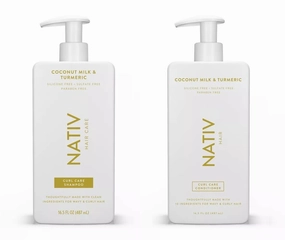 New Limited Edition Collection Shampoo and Conditioner Set By N.a.t.i.v.e - 16.5 FL OZ each, (2) bottels (1) Shampoo and (1) Conditioner (Coconut Milk & Turmeric)