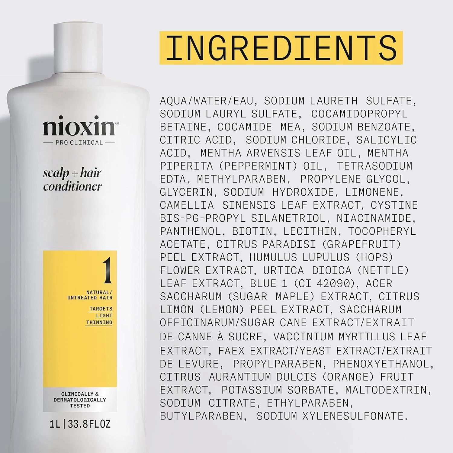 Nioxin System 1 Scalp   Hair Thickening Conditioner for Natural Hair with Light Thinning | Strengthen Against Breakage with Niacinamide & Biotin | Refreshed Scalp with Healthy Shine