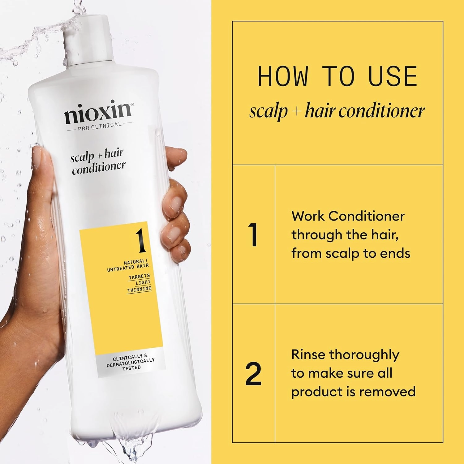 Nioxin System 1 Scalp   Hair Thickening Conditioner for Natural Hair with Light Thinning | Strengthen Against Breakage with Niacinamide & Biotin | Refreshed Scalp with Healthy Shine